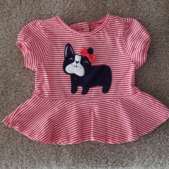 Gymboree Other - red and white striped puppy dog Top